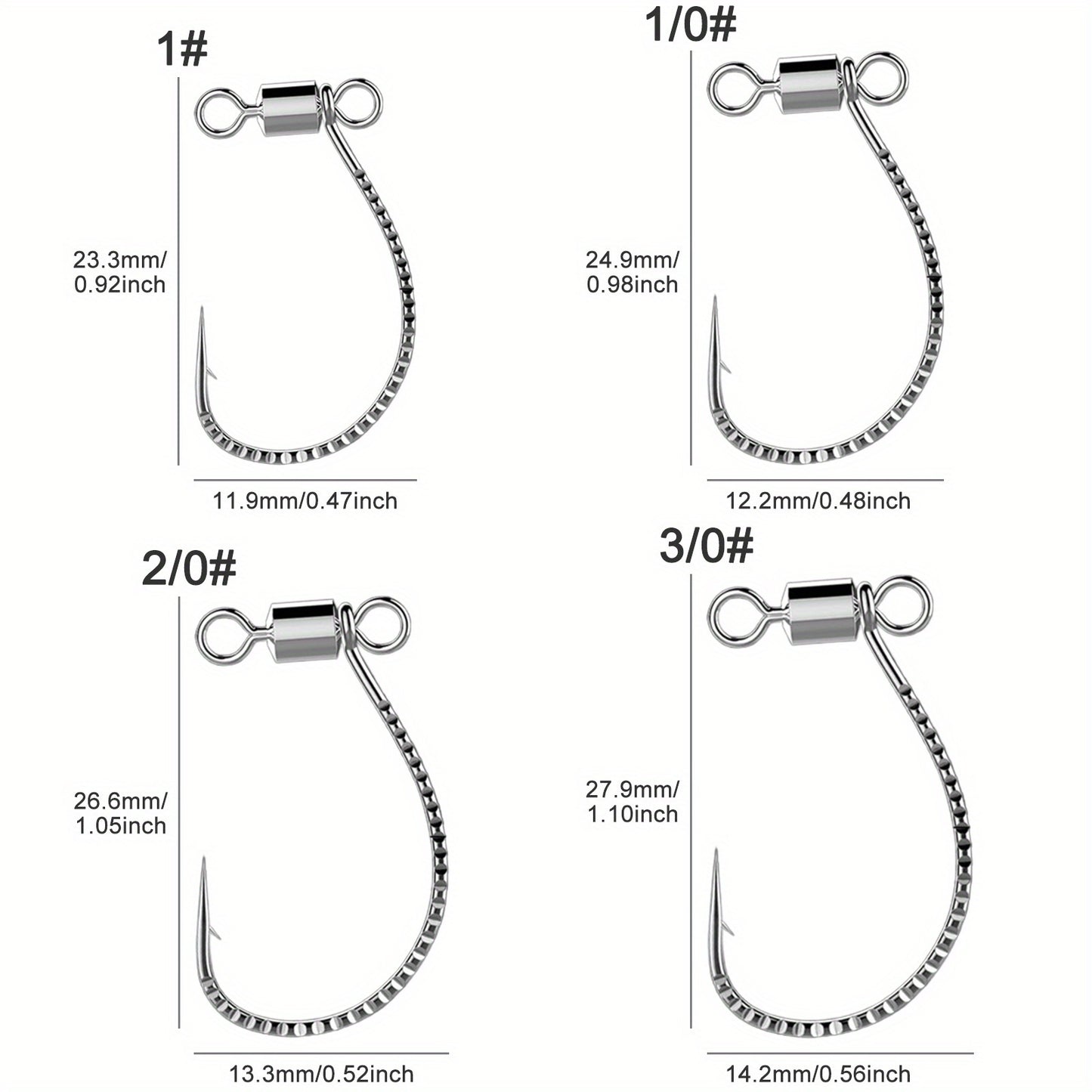 Stainless Steel Fishing Hooks STD 10pcs