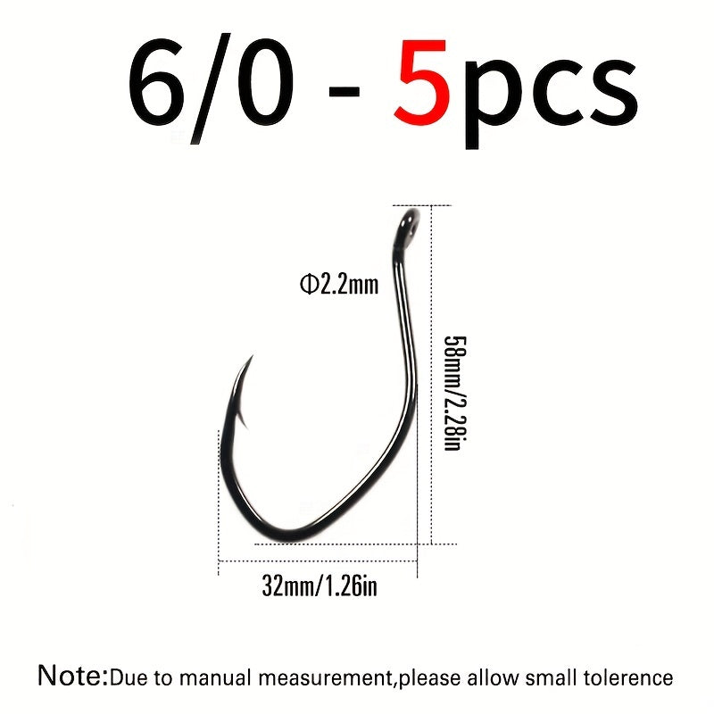 Hook Up High Carbon Steel 5pcs/20pcs Size 8 6 1/0 2/0 3/0 4/0 6/0