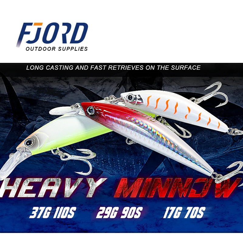 Heavy Sinking Minnow FJORD 110S 37g 90S 29g 70S 17g