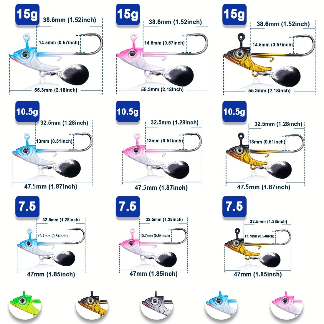 Swimbaits Jig Head STD 5Pack 7.5g~15g
