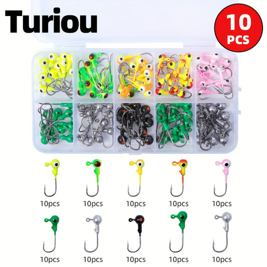 Weighted Fishing Hook Set TURIOU 100pcs