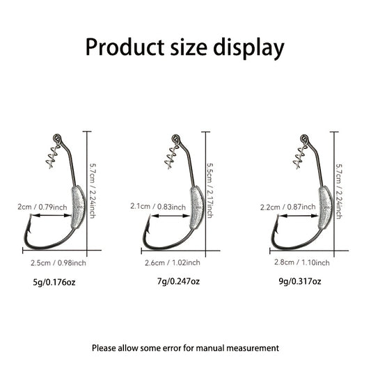 Hooks with Twist Lock HQZOOMEE 20pcs  Sizes 1/0 to 5/0